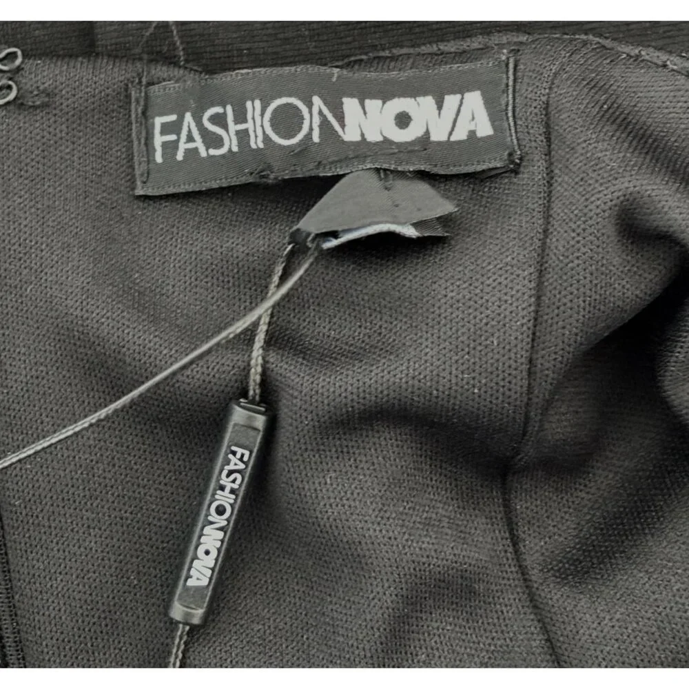 Cutout Halter Dress L Bodycon Plunge Neck Backless Y2K Club Core Night Out Glam - Picture 4 of 14